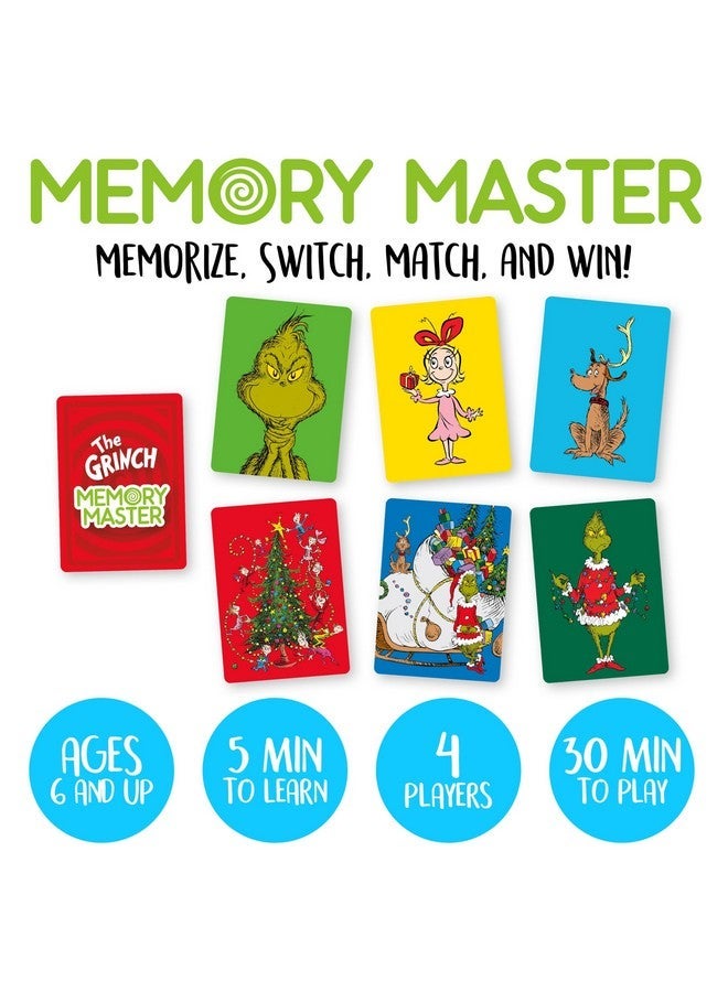 AQUARIUS Grinch Christmas Memory Master Card Game - Fun Family Party Game for Kids, Teens & Adults - Entertaining Family Game Night Gift - Officially Licensed Merchandise - Ages 6+ - Image 2