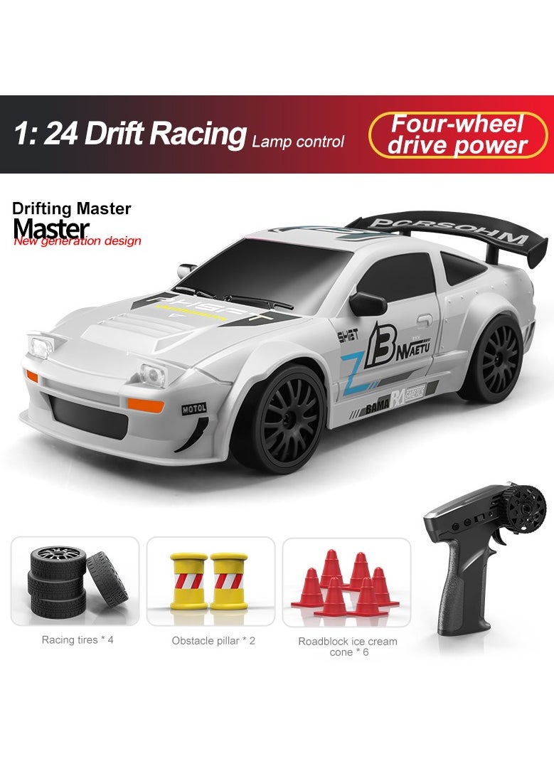 Harvestoy Harvestoy RC Drifting Car, 1:24 Scale, 4WD, High Speed ​​Remote Control Car, Truck with LED Light, Two Batteries, Drift Tires, Racing Sports Toy Car, Suitable for Adults, Boys and Girls, Children  - Image 1