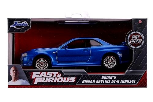 JADA Nissan Fast Furious Brians 2002 Skyline GTR R34 Blue 132 Die cast Vehicle - Image 5