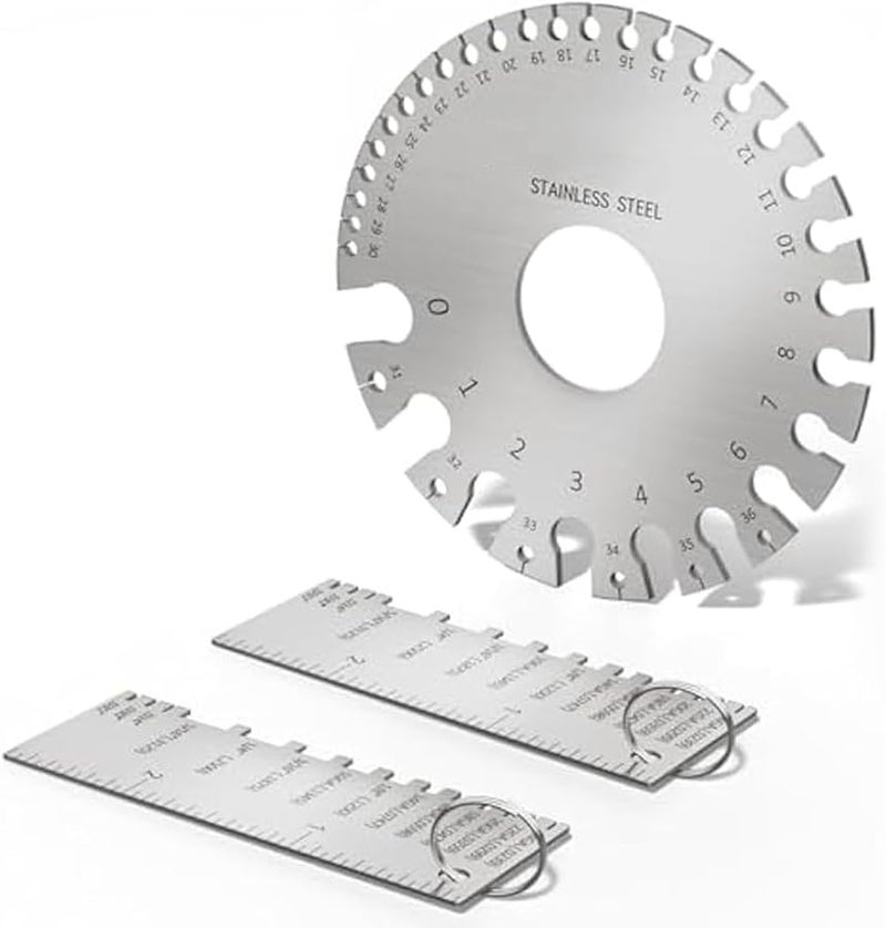 أداة قياس سلك الفولاذ المقاوم للصدأ مجموعة أدوات قياس سمك الصفائح المعدنية ذات الوجهين - Image 1