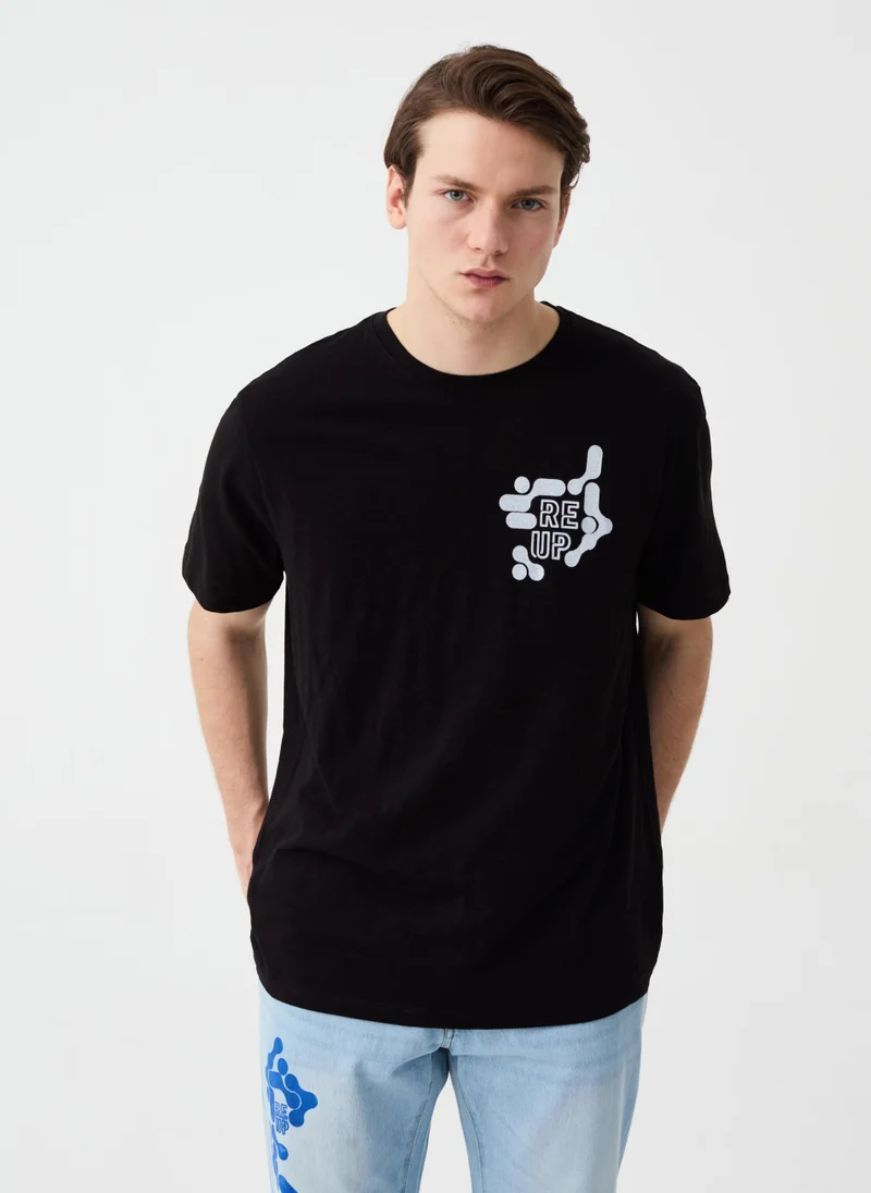 Ovs Ovs Round-Neck T-Shirt In Jersey Slub