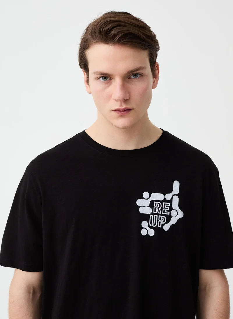Ovs Ovs Round-Neck T-Shirt In Jersey Slub
