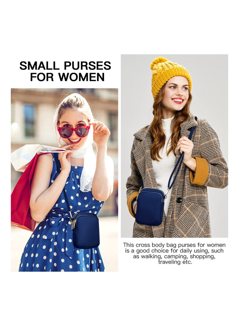 Nylon Ladies Mobile Phone Bags Purse Mini 3 Layers Zipper Shoulder Wallet Bag with Adjustable Strap - Image 5
