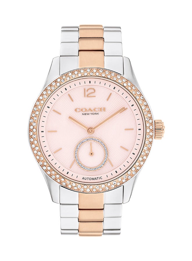 COACH ساعة كوتش النسائية الدائرية التناظرية بحافظة وردية - 14504536 - Image 1