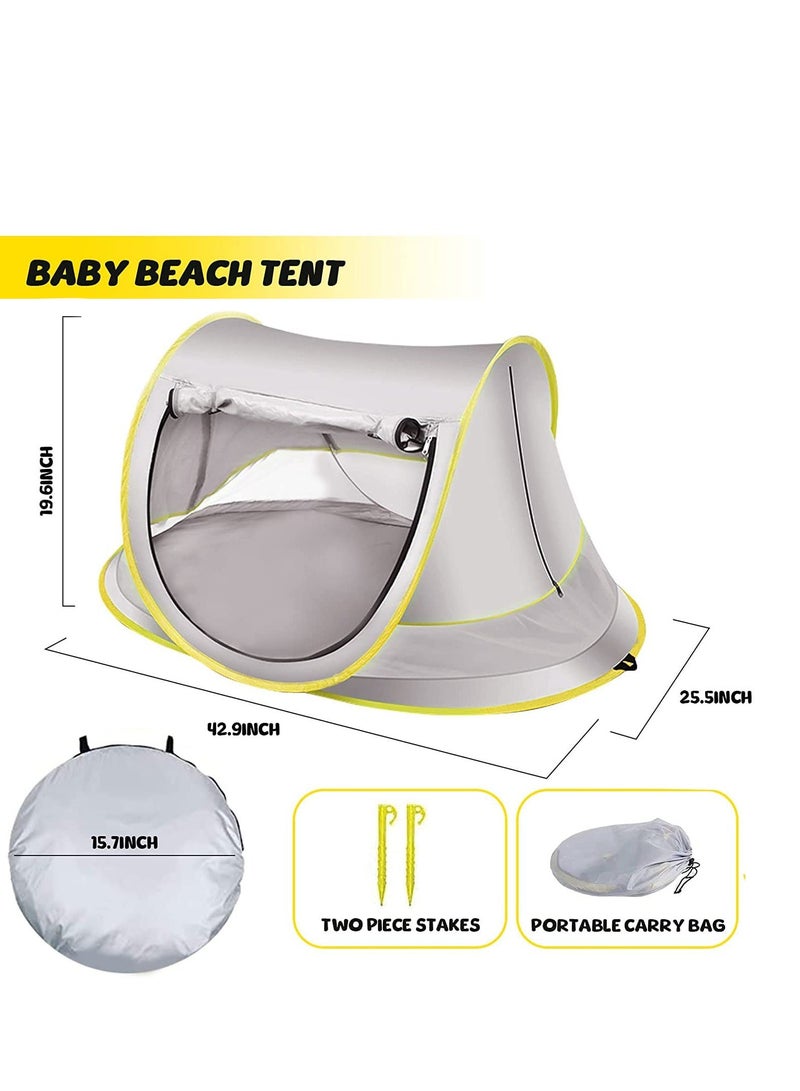 Y&D Baby Beach Tent, Pop Up Sun Shade, Kids Game Tent Portable Outdoor UPF 50+ with Mosquito Net,, Kid Camping Sunshade, for Infant, Travel, - Image 4