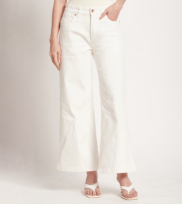 Beverly Hills Polo Club Regular White Lightly Washed Mid Rise Jeans