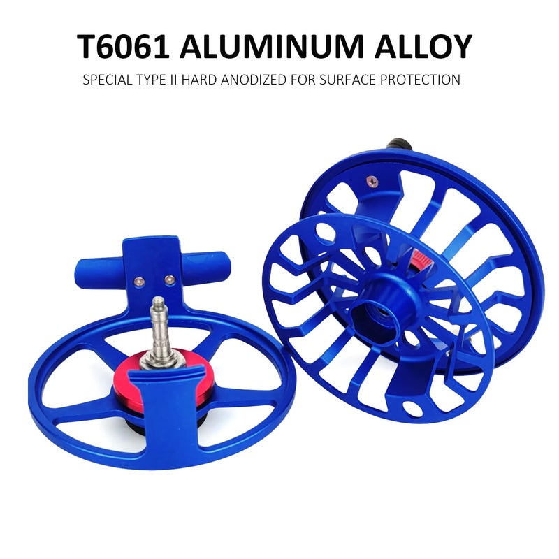 Aventik FLK Fly Fishing Reel Aluminum Trout 3/5, 5/7, 7/9wt Large Arbor Freshwater Fly Reel with Line (Blue 5/7) - Image 5