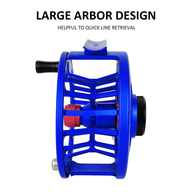 Aventik FLK Fly Fishing Reel Aluminum Trout 3/5, 5/7, 7/9wt Large Arbor Freshwater Fly Reel with Line (Blue 5/7) - Image 4