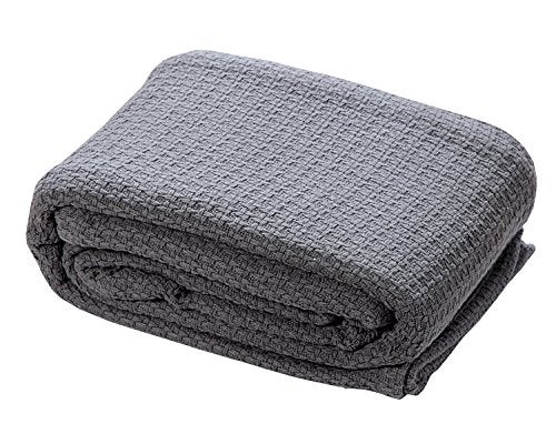 HILLFAIR 100% Soft Premium Combed Cotton Thermal Blanket– Queen Bed Blankets– Soft Cozy Warm Bed Throw Blanket– All Season Grey Queen Cotton Blankets - Image 3