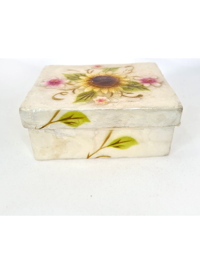 evinizdeki okyanus esintisi turkuaz hediyelik Ocean breeze turquoise gift box for your home Large Mother of Pearl Rectangular-Moon Flower Box  - Image 1