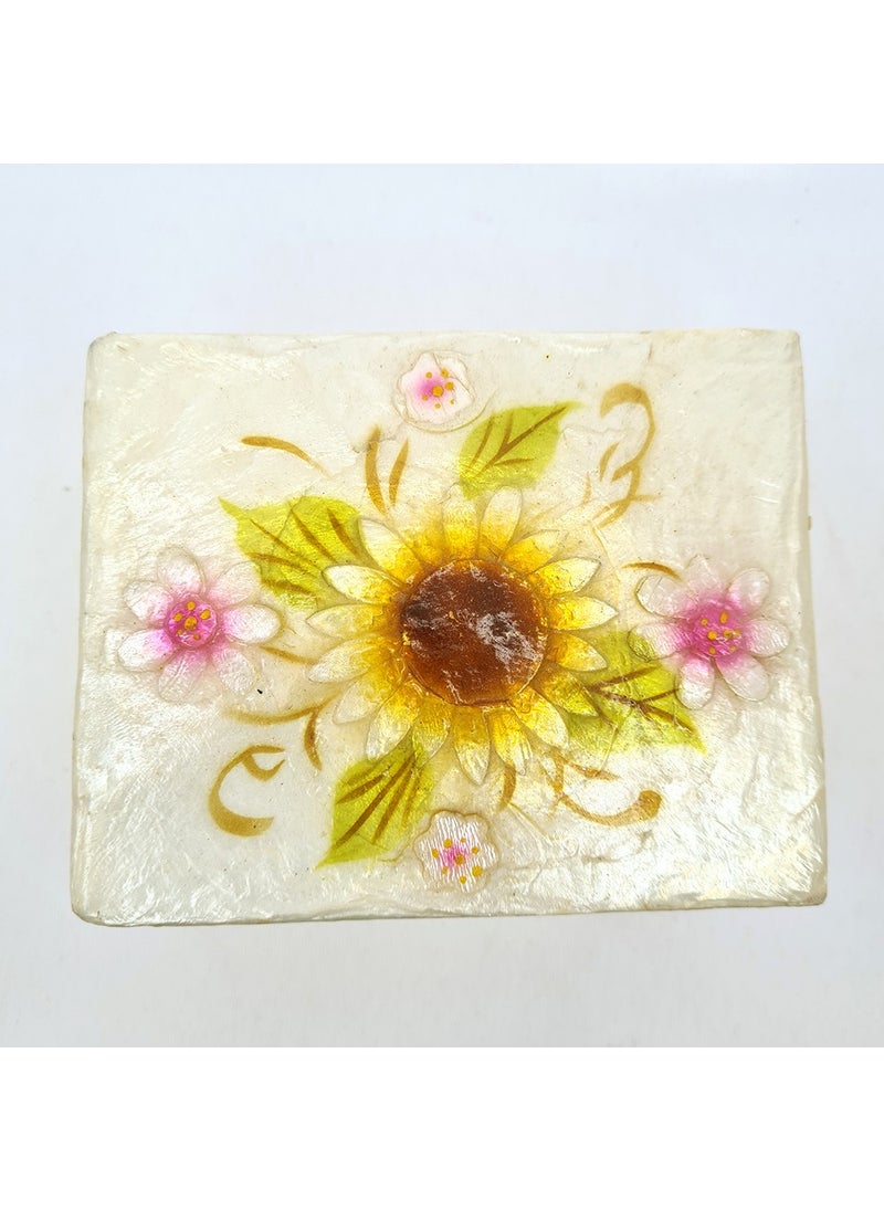 evinizdeki okyanus esintisi turkuaz hediyelik Ocean breeze turquoise gift box for your home Large Mother of Pearl Rectangular-Moon Flower Box  - Image 2