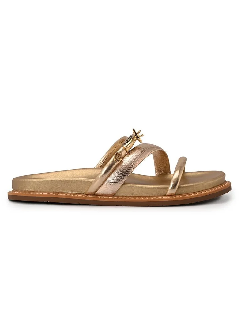 Carmen Steffens Golden Giraffe Straps and Metal Sandal