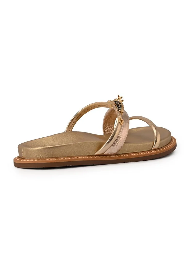 Carmen Steffens  Golden Giraffe Straps and Metal Sandal for Women | Best Price UAE