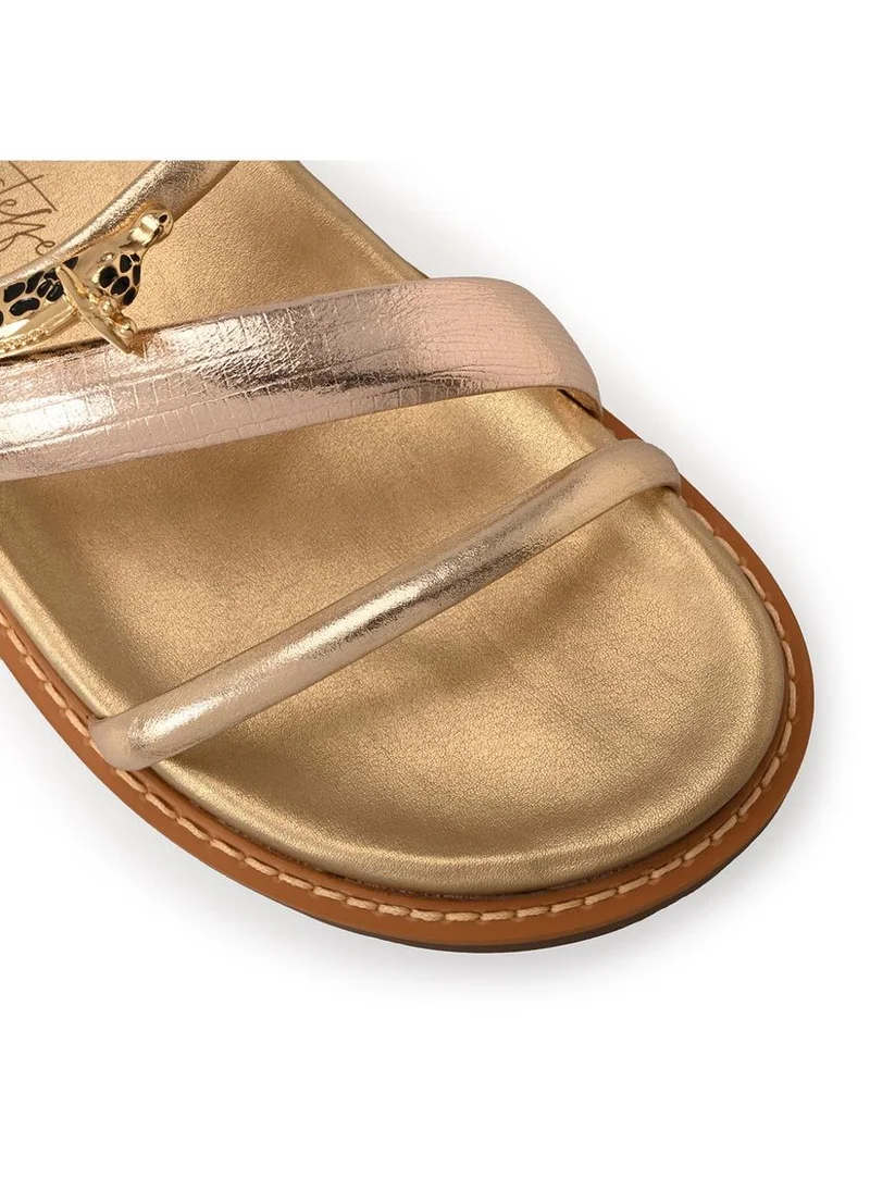 Carmen Steffens  Golden Giraffe Straps and Metal Sandal for Women | Best Price UAE