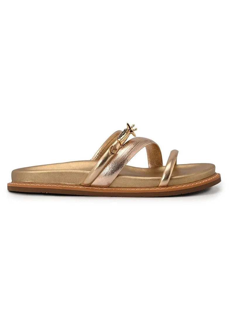 Carmen Steffens Golden Giraffe Straps and Metal Sandal