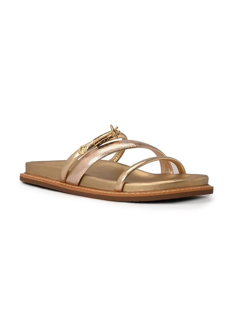 Carmen Steffens Golden Giraffe Straps and Metal Sandal
