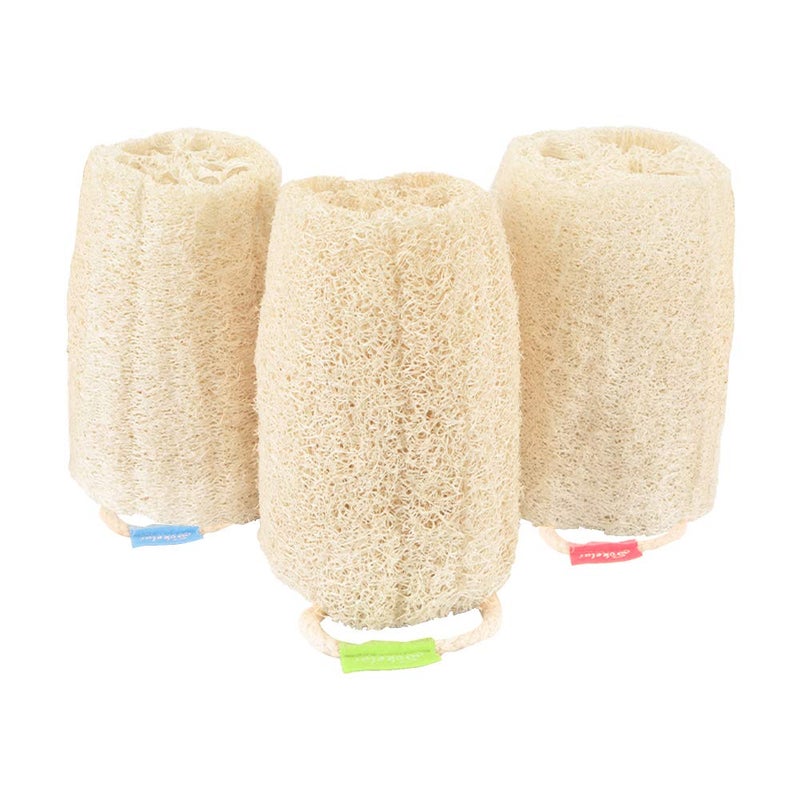 Natural Loofah Sponge  Exfoliating Body Scrubber for Shower Scrubbing Organic Luffa Sponges Egyptian Real Loofa Bath Shower Puff for Bathing Spa Massaging Daily Skin Cleansing Care
