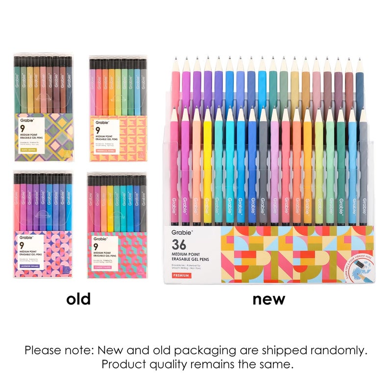 Grabie 36 Colors Erasable Gel Pens, Make Mistakes Disappear Colored Pens, Assorted Color Inks for Drawing Writing Planner, Set of 36 - Image 2