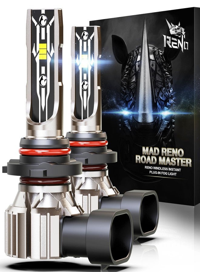 RENO 9005 Bulb, 9005 Fog Light 6500K White Fanless In Line HB3 Auxiliary Fog Bulbs Plug and Play, Pack of 2 - Image 1