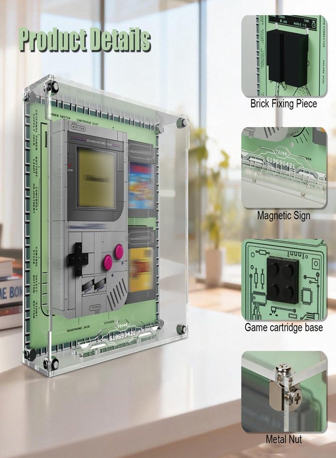 DALDED Acrylic Display Case Compatible with Lego Super Mario 72046 Game Boy, Wall Mount & Tabletop Storage Box with Magnetic Door, Transparency Acrylic Dust-Proof Cover for Collectors (Model not Included) - Image 5