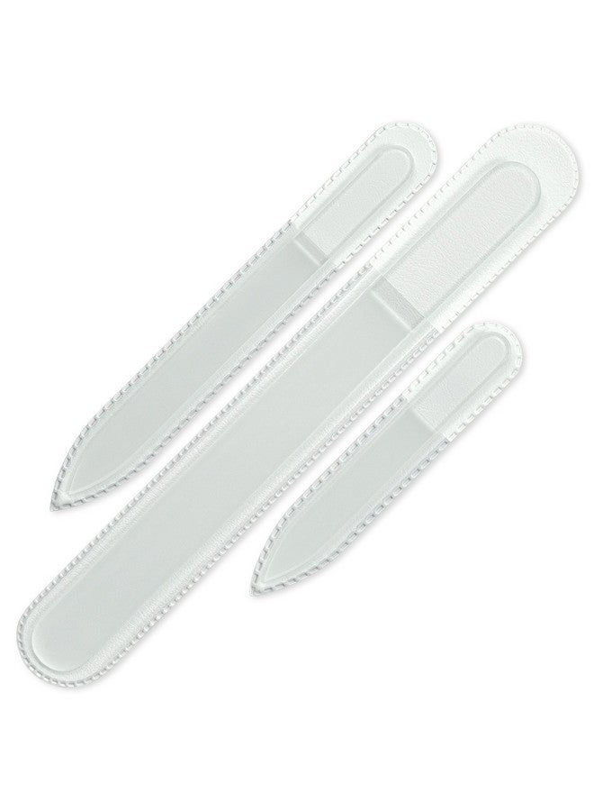 Mont Bleu مجموعة احترافية من 3 ملفات أظافر زجاجية تشيكية أصلية من الزجاج المقسى اليدوي مجموعة هدايا قابلة للغسل ملف أظافر مزدوج الجوانب ملفات أظافر منقوشة ملف أظافر كريستالي للأظافر الطبيعية - Image 1