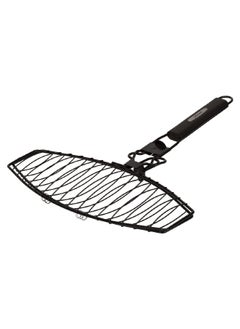 Grill Mark Rubber Handle Fish Grill Basket Black 16 x 16.25 Inch 24015  - Image 1
