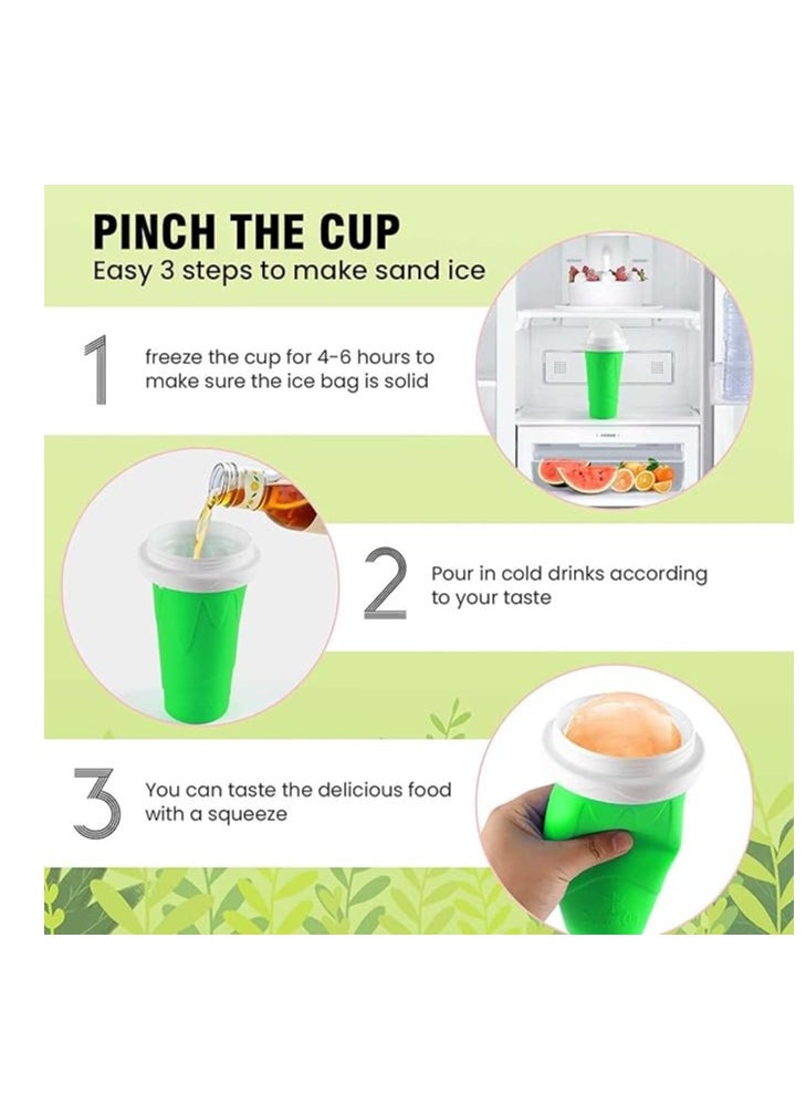 Cool Baby Smoothie Making Cup Quick Freezing Magic Smoothie Cup Portable Squeeze Ice Cup Smoothie Making Cup with Spoon and Straw  - Image 2