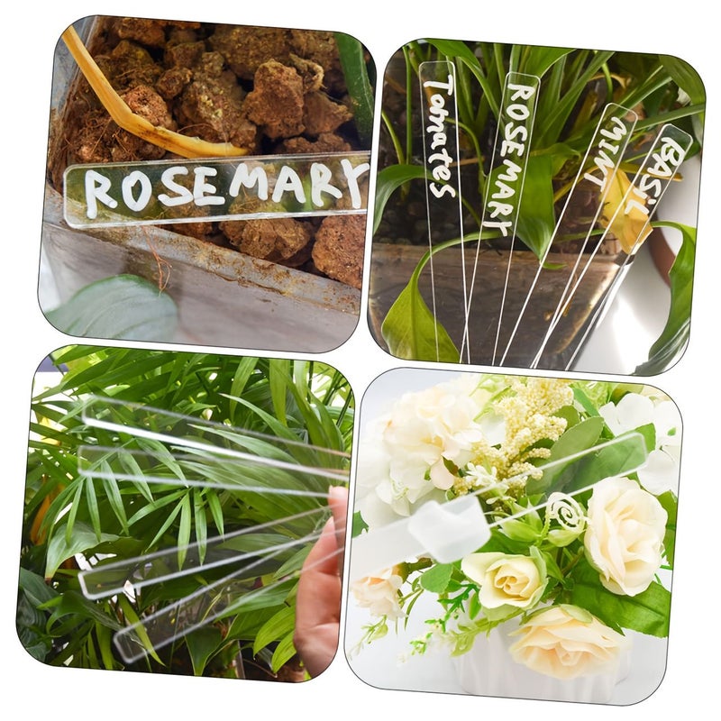 10 Pcs Acrylic Transparent Outdoor Plant Labels Blank Diy Garden Vegetable Classification Identifier Tags - Image 1