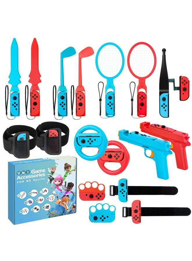 JoyHood Switch Sports Accessories Bundle Compatible with Switch/Switch OLED, 17-in-1 Family Sports Games Accessories Kit for Joy-Con Controller, Switch Sports Accessories for Kids & Adults - Image 1