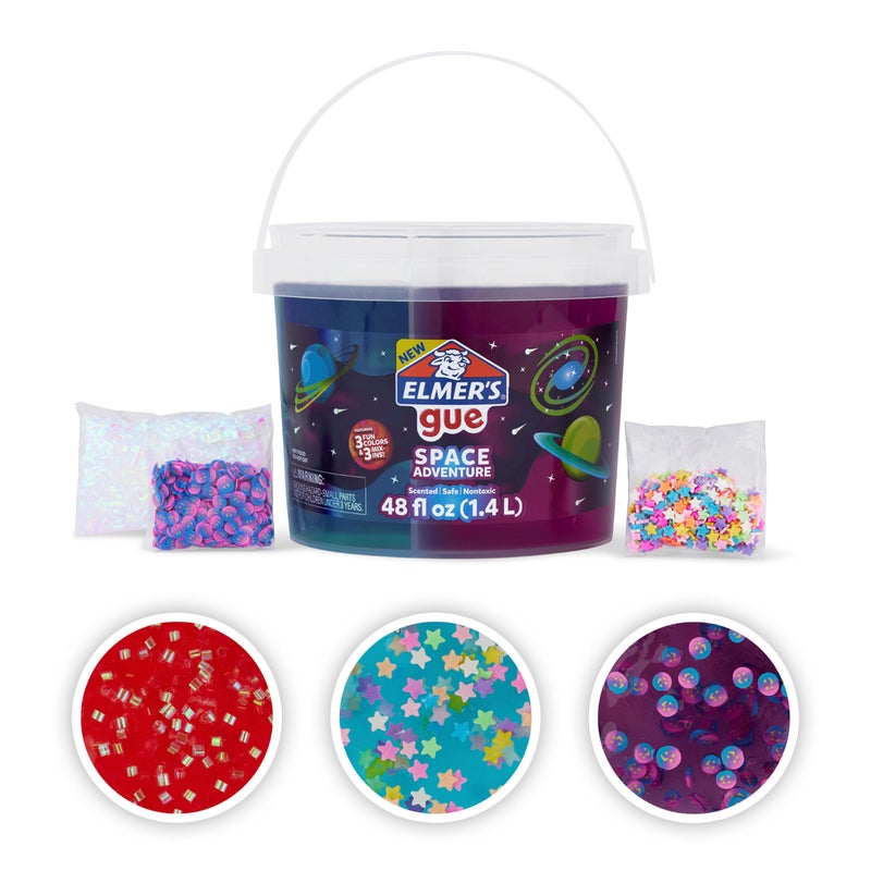 Elmers Gue Premade Slime Space Adventure 3lb Bucket Scented Includes 3 Sets of Addins Kids Activity Creative Fun Great for Sharing - Image 2