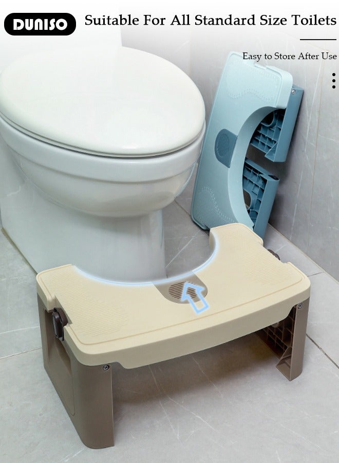 DUNISO Toilet Foot Rest with Massage Texture, Non-Slip Toilet Stool for Bathroom, Portable Foot Stool with Handle, Multifunctional Foot Rest, Foot Rest for Under Desk, Potty Squatty Stool for Adults, Stable Foot Assistance Step Stool - Image 5