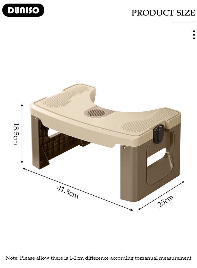 DUNISO Toilet Foot Rest with Massage Texture, Non-Slip Toilet Stool for Bathroom, Portable Foot Stool with Handle, Multifunctional Foot Rest, Foot Rest for Under Desk, Potty Squatty Stool for Adults, Stable Foot Assistance Step Stool - Image 3