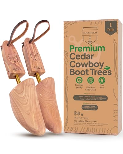 HOUNDSBAY Cowboy Boot Trees, Cedar Western Boot Tree for Men & Women, Shoe Tree for Boots, Boot Stretcher & Shaper (Pack of 1) - Image 1