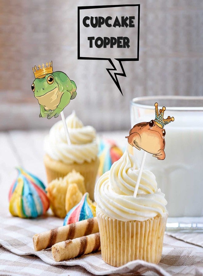 LETLIMIT 18pcs Glitter Frog Dessert Cupcake Topper Baby Show Theme Decor Supplies Girls Boys Happy Birthday Party Decorations - Image 5