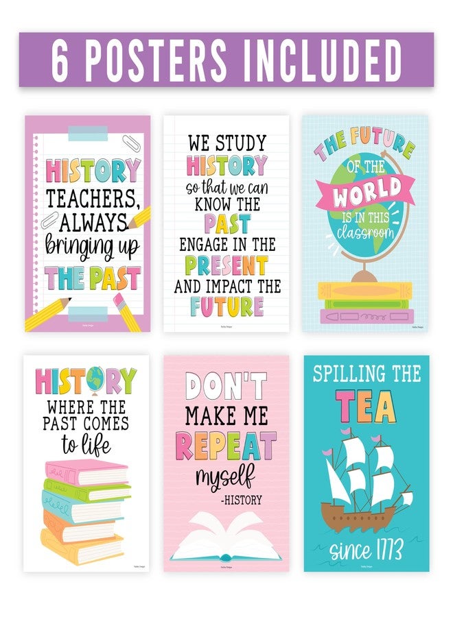 Hadley Designs 6 Colorful US History Classroom Decor - US History Posters, Social Studies Classroom Decorations, History Teacher Supplies, Social Studies Posters, World History Posters For Classroom High School - Image 5