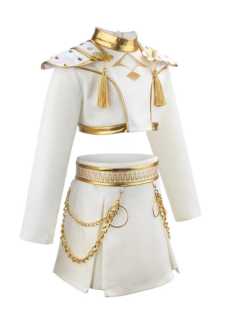 Halamodo K-POP Girls Demon Hunters Group Zoey Cosplay Costume Set, Idol Stage Outfit, Role-Play Party Costume, Halloween Party & Performance Set, For Stage Performances, Theme Parties, Talent Shows And Various Occasions ,For Ages 8 Children's Performance Outfit, One Size - Image 2