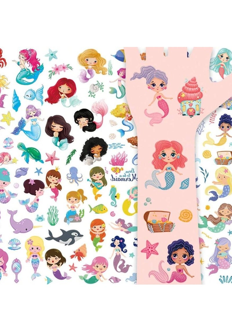 10 Sheets Cartoon Mermaid Temporary Tattoo Stickers, Waterproof Perfect for Parties, Festivals, Gifts - Suitable for Kids & Adults  - Image 4