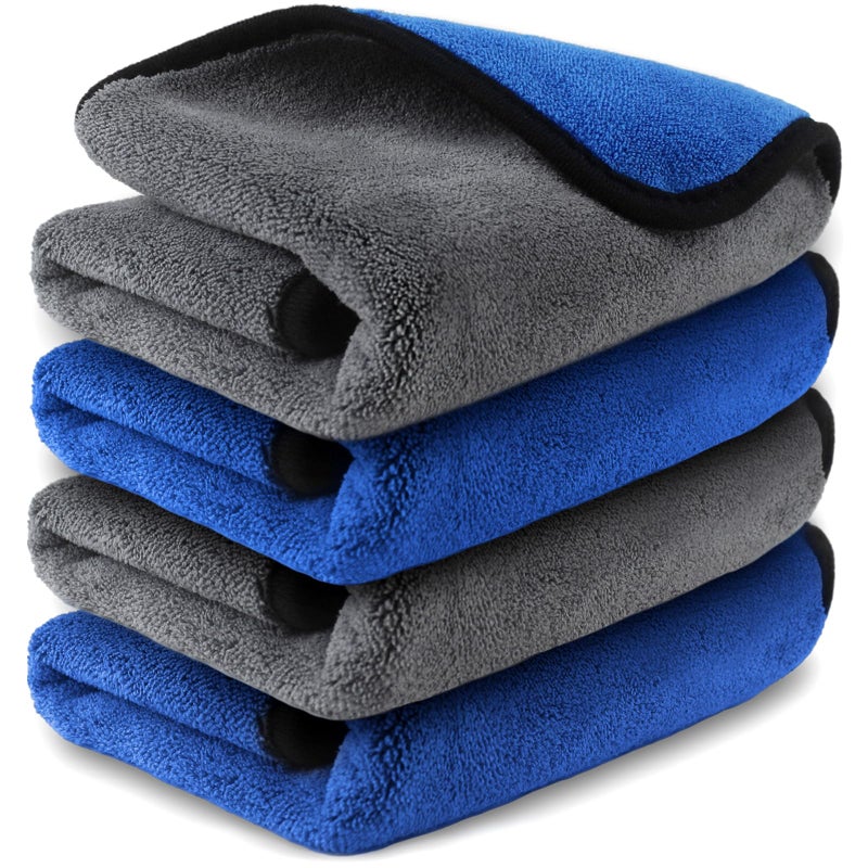 Airlab Microfiber Towels for Cars Wash Drying Thick Plush Cleaning Cloth Auto Detailing Super Absorbent for Interior & Exterior Lint Free, Streak Free, 16" X 16", 800 GSM, Pack of 4 - Image 1