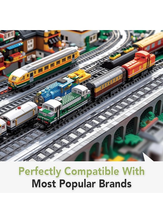 Lekebaby - City Train Tracks, 36 Straight And 24 Flexible Classic Train Tracks Accessories,Railroad Extension Building Toy Compatible With All Major Brand(60Pcs) - Image 1