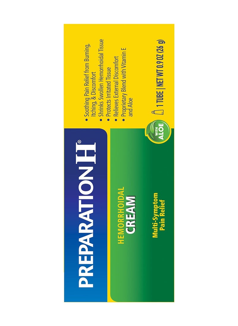 Preparation H Hemorrhoid Symptom Treatment Cream 0.9 Ounce Tube Maximum Strength Multi Pain Relief With Aloe - Packaging may vary  - Image 2