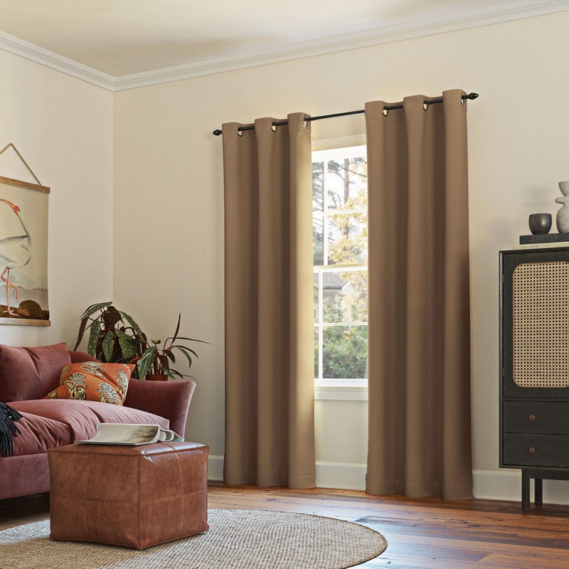 Sun Zero Easton Energy Saving Blackout Grommet Curtain Panel, 40" x 95", Barley - Image 5