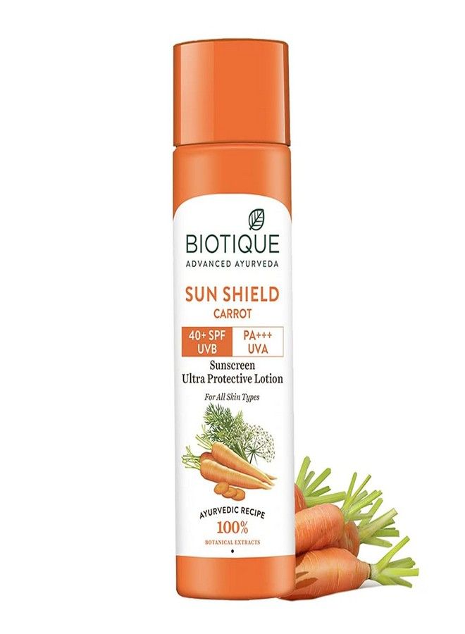 Biotique Biotique Bio Carrot Face & Body Sun Lotion Spf 40 Uva/Uvb Sunscreen For All Skin Types In The Sun, 120Ml  - Image 1