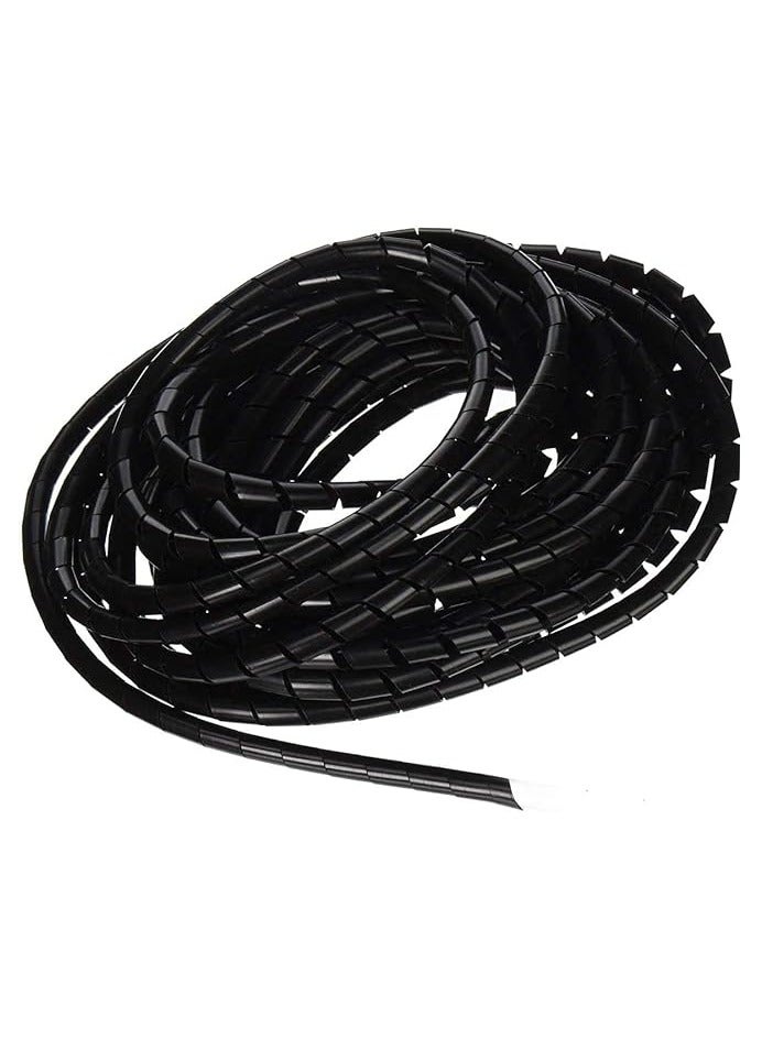 ABBASALI 6mm Spiral Wire Wrap Tube PC Manage Cable for Computer Car Cable Wire Cover Sleeve, 5 Mtr length - Image 1