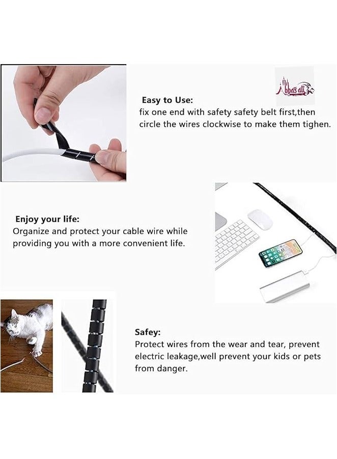 ABBASALI 6mm Spiral Wire Wrap Tube PC Manage Cable for Computer Car Cable Wire Cover Sleeve, 5 Mtr length - Image 2