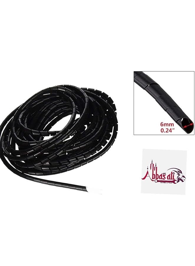 ABBASALI 6mm Spiral Wire Wrap Tube PC Manage Cable for Computer Car Cable Wire Cover Sleeve, 5 Mtr length - Image 3