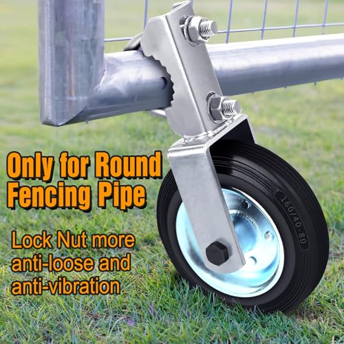 Mofeez Gate Wheel for Metal Swing Gate with 1-5/8" Thru 2" Gate Frames, Gate Support Wheel for Chain Link Fence, Prevent Gate from Dragging - Image 4