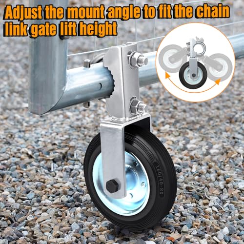 Mofeez Gate Wheel for Metal Swing Gate with 1-5/8" Thru 2" Gate Frames, Gate Support Wheel for Chain Link Fence, Prevent Gate from Dragging - Image 5