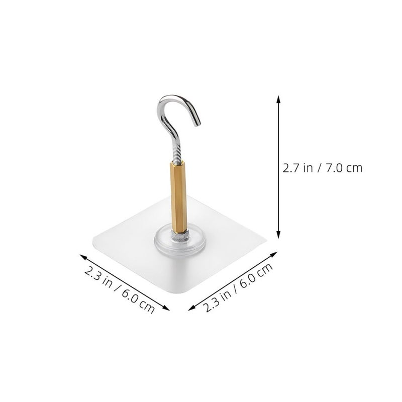 Strong Adhesive Ceiling Hooks 4 Pack 2 Open 2 Closed White Nail Free Bathroom Kitchen Storage - Image 3