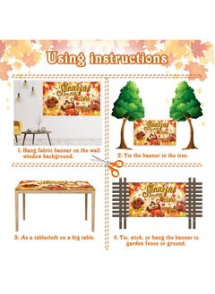 HOWAF Fun Friendsgiving Party Banner, Thankful For You Friends Background Banner For Friends Thanksgiving Party Decoration Photo Supplies, Thanksgiving Maple Leaf Turkey Hanging Banner  - Image 4