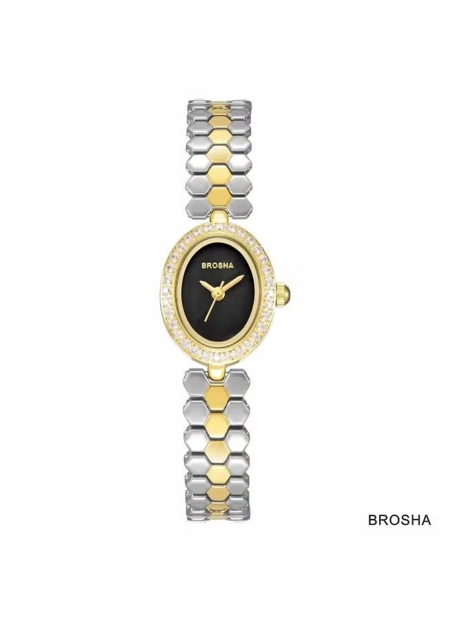 Elegant women's wristwatch from the Brosha brand, water resistant